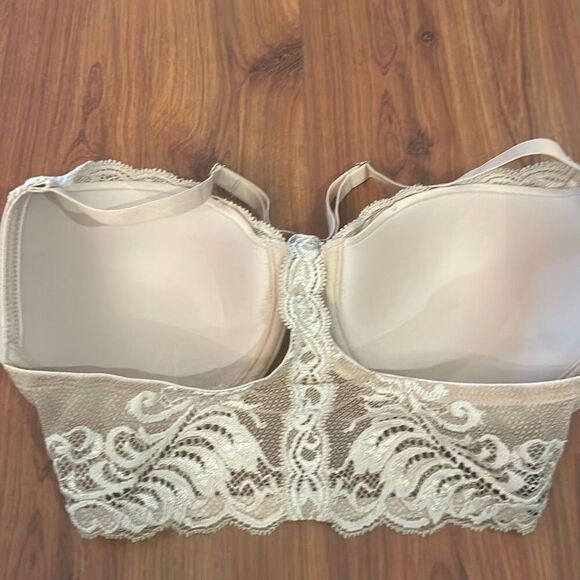 NWOT Natori beige underwire bra racer back with lace size 34C - Picture 2 of 5